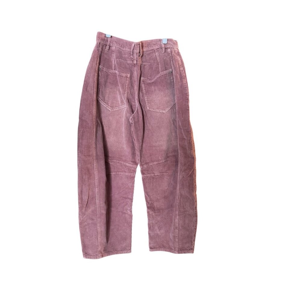 We The Free Good Luck Mid Ride Corduroy Pink Jeans Barrel Wide Leg Sz 25 - Picture 2 of 6